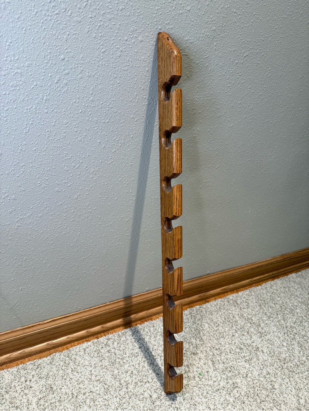 Solid Oak Vertical Baseball Hat Rack Vintage